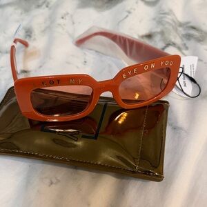 Free People Orange Sunglasses with Case